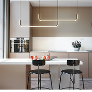 Modern LED Strip Chandelier Light Restaurant Kitchen Decor Ceiling Gold Hanging Pendants Living Room Lighting Indoor Lamp Lustre