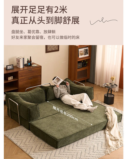 Folding Dual-use Modular Compression Sofa Bed Living Room Bedroom Home Lazy Pudding Retro Style Tatami Sofa