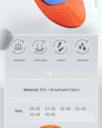 Sport Orthopedic Insoles for Feet Men Women EVA Breathable Shock Absorption Shoes Insole for Running Basketball Sport Care Pads