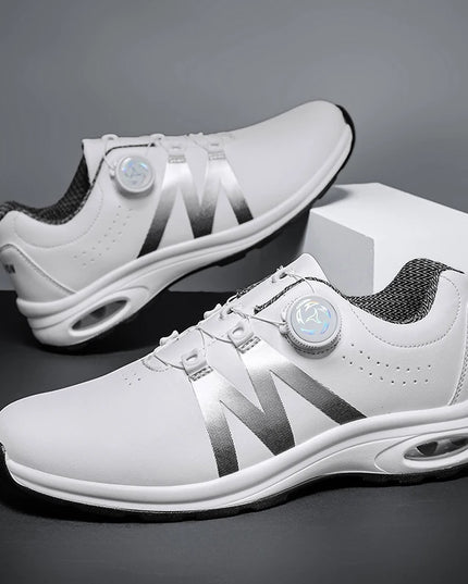 Golf Shoes Air Cushion Men Sports Running Driving Shoes Breathable Lightweight Comfortable Athletic Nonskid Rotating Sneakers