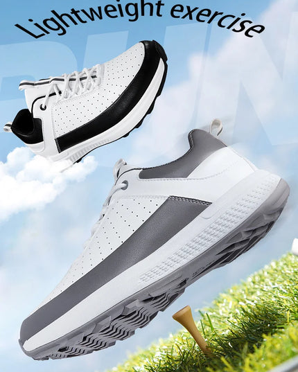 Men's Lightweight Golf Shoes-Breathable Sports Casual Shoes, Lace-Up Design, Non-Slip Rubber Sole-Universal in All Seasons