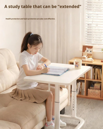 Height-adjustable Stone Study Desk Simple Movable Bedside Sofa Side Table for Balcony Bedroom Small Apartment