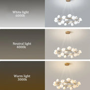 Modern Luxury French Creamy Wind Ceramic Chandelier Living Dining Room Bedroom Led Pendant Lamp Home Decor Hanging Light Fixture