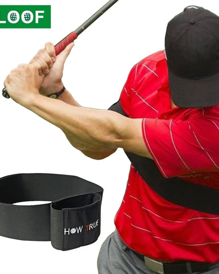 1Pcs Golf Swing Training Arm Band Golf Hand Posture Corrector Black Nylon Elastic Training Belt for Golf Beginner Practicing