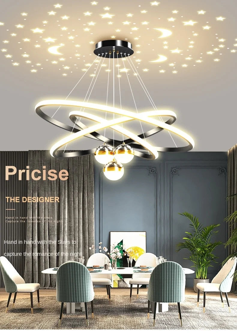 Modern led dining room chandeliers simple ring chandelier living bedroom Lights home indoor lighting decorative Pendant Lamps