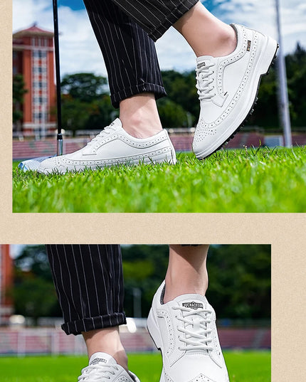 Golf Sports Shoes Men Waterproof high-Quality Leather Golf Competition Sports Shoes Formal Shoes Golf Course Men Training Shoes