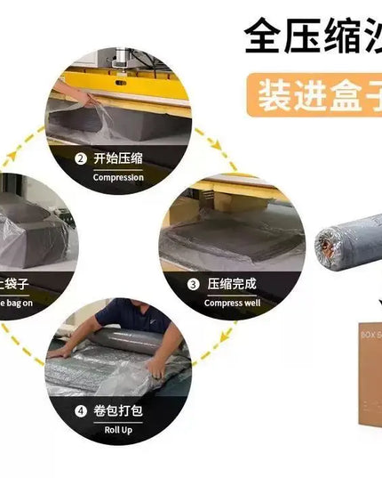 Compressed fabric sofa corduroy small unit straight row full sponge sofa without skeleton tofu block sofa