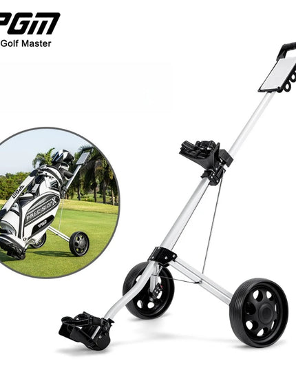 PGM Golf Trolley 2 Wheels Foldable Hand Push Pull Bag Hand-cart Golf Course QC002
