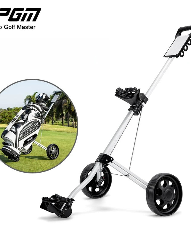PGM Golf Trolley 2 Wheels Foldable Hand Push Pull Bag Hand-cart Golf Course QC002