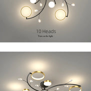 Modern Led Chandelier Gold Aluminum Luxury Pendant Lights For Living Room Bedroom Study Room K9 Crystal Decorative Lamps 90-260V