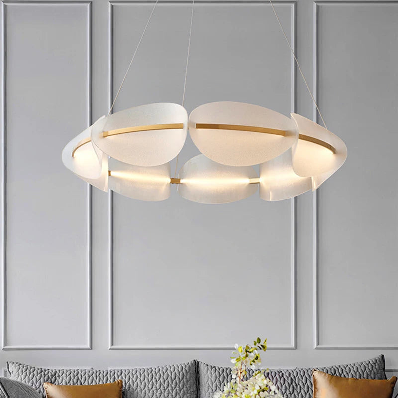 Modern leaf chandelier luxury designer Acrylic ring light Dining Room Home Bedroom Kitchen Hanging Lights Decor sofa living room
