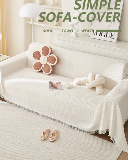 Sofa Towel  with Full Coverage Ins Cream Wind Cotton Yarn Camping Blanket Sofa Cushion Cover All  Season Universal All Inclusive