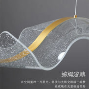 Modern Wave LED Pendant Lights for Living Restaurant Room Food Tables Bar Golden Chandelier Home Decor Hanging Light Fixture