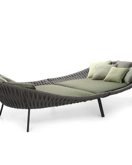 Balcony Garden Sofa Large Reclining Bed Internet Celebrity Rattan Hotel Outdoor Pool Courtyard Open-Air Round Bed Table Combinat
