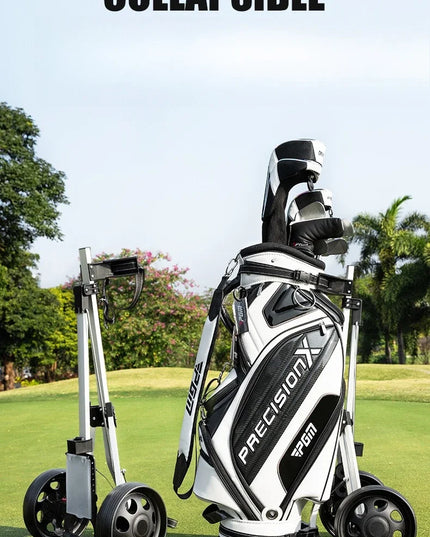 PGM Golf Trolley 2 Wheels Foldable Hand Push Pull Bag Hand-cart Golf Course QC002