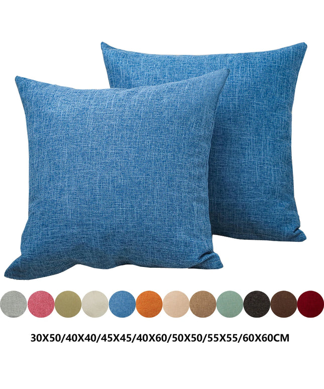 Solid Sofa Cushion Cover 30X50/40X4045X45/40X60/50X50/55X55/60X60 Cozy Linen Home Office Throw Pillow Cover Case