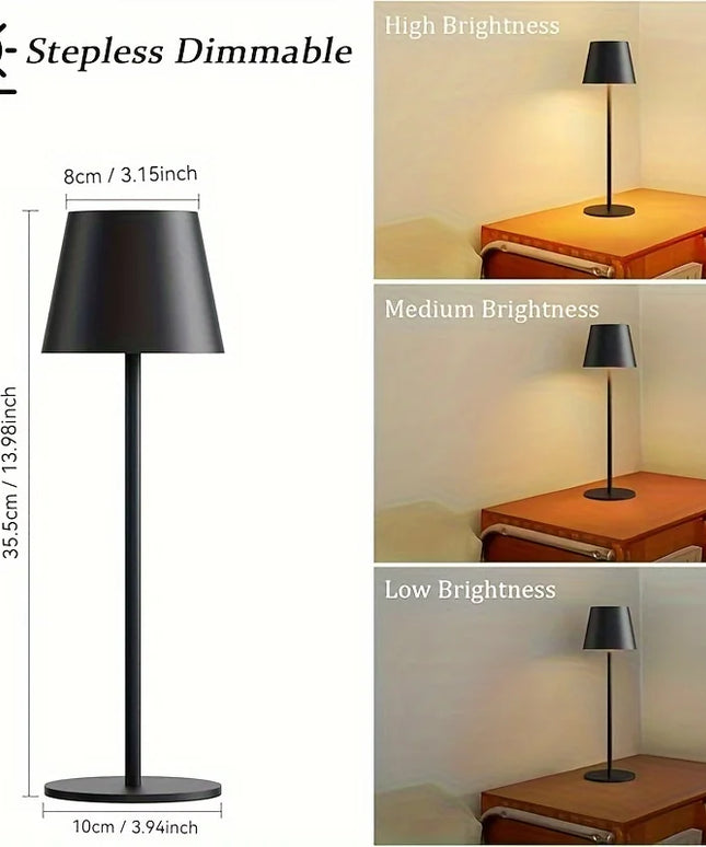 LED Table Lamp Rechargeable Touch 3 Colors Dimmable Desk Lamp For Bedroom Living Room Dining Room Bar Hotel Coffee Room Decor