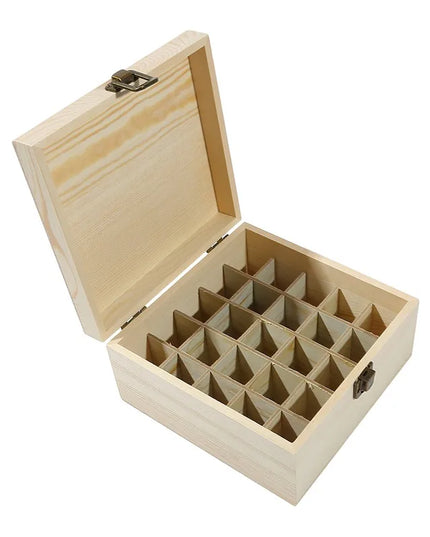 Essential Oil Wooden Storage Box 12/25 Slots Carry Organizer Essential Oil Bottles Aromatherapy Container Storage Box Case