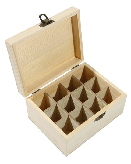 Essential Oil Wooden Storage Box 12/25 Slots Carry Organizer Essential Oil Bottles Aromatherapy Container Storage Box Case
