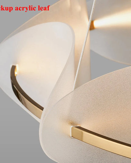 Modern leaf chandelier luxury designer Acrylic ring light Dining Room Home Bedroom Kitchen Hanging Lights Decor sofa living room