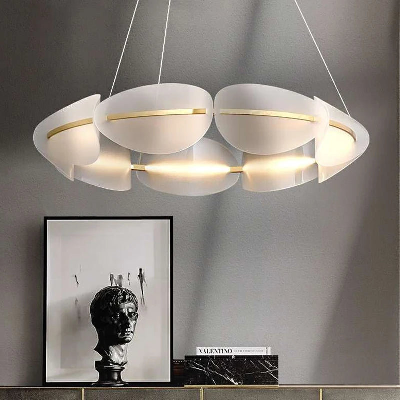 Modern leaf chandelier luxury designer Acrylic ring light Dining Room Home Bedroom Kitchen Hanging Lights Decor sofa living room