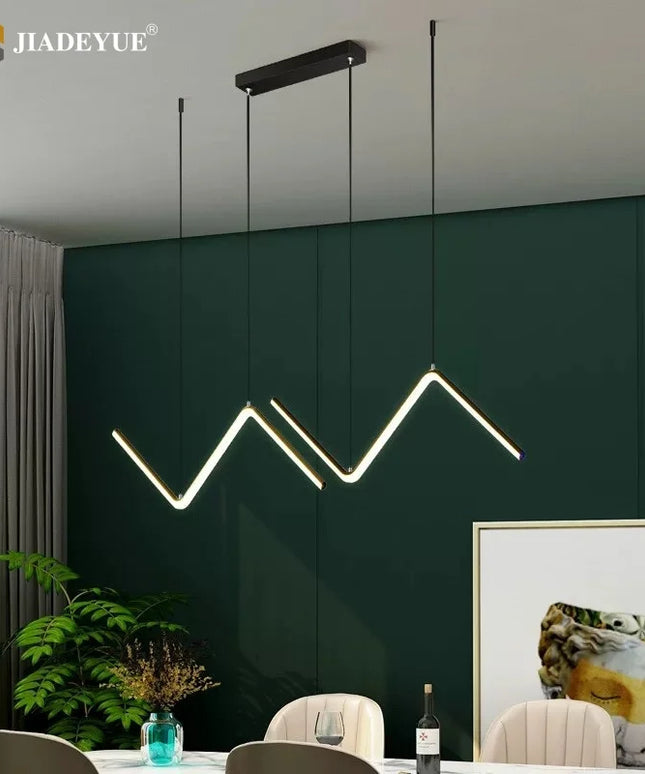 Modern LED irregular long chandelier adjustable chandelier dining room bedroom kitchen home decoration lighting