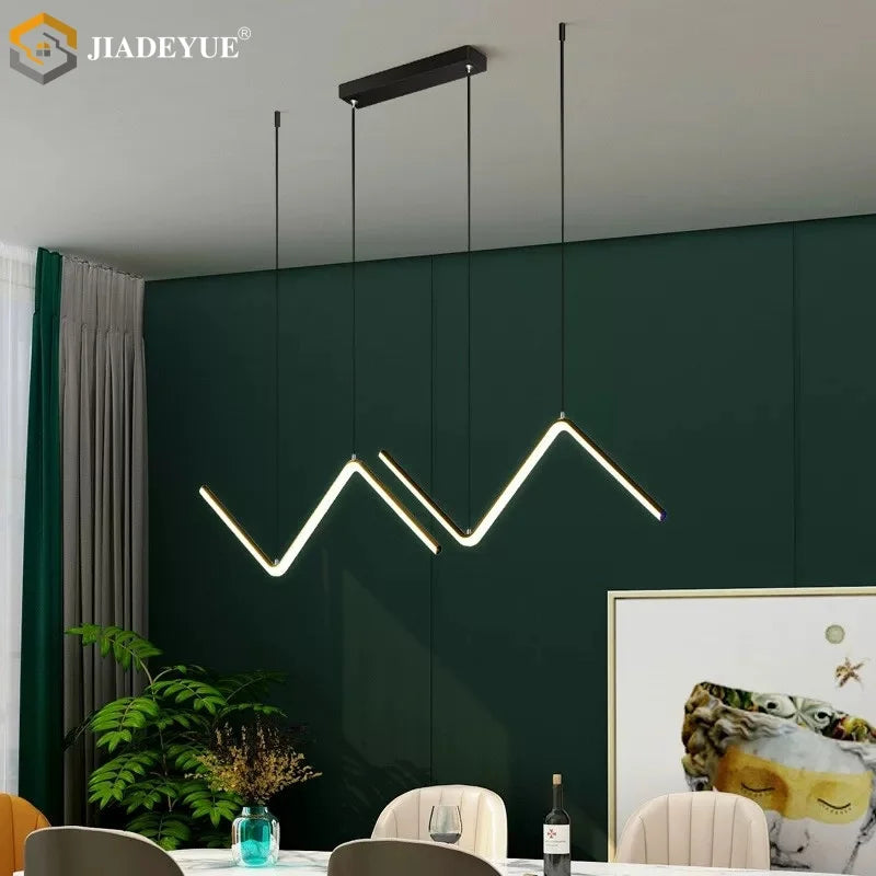 Modern LED irregular long chandelier adjustable chandelier dining room bedroom kitchen home decoration lighting