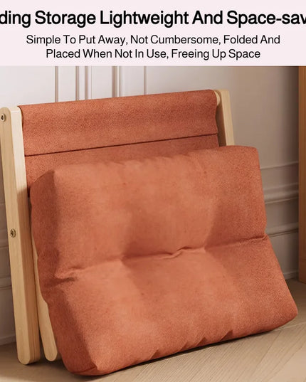 Solid Wood Shoe Changing Stool Footstool Sofa Rest Footstool, Folding Low Stool for The Entryway, Cotton-filled Cushion Stool