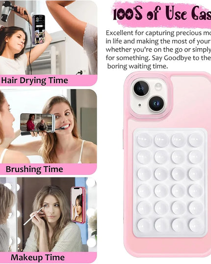 Candy Color Silicone Suction Phone Case Mount Non Slip Suction Cup Phone Stand Silicone Phone Holder For Selfies and Videos