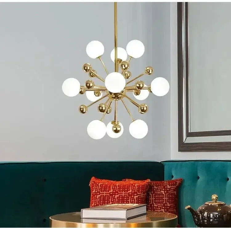 Modern Global Led Chandelier Kitchen Restaurant Living Room Pendant Lamp Organic Glass Acrylic Artificial Satellite Decor Lights
