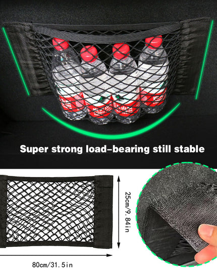 Car Back Rear Trunk Bag Organizer Mesh Net Auto Seat Back Storage Bag Pocket Universal Car Stowing Tidying Elastic String Net