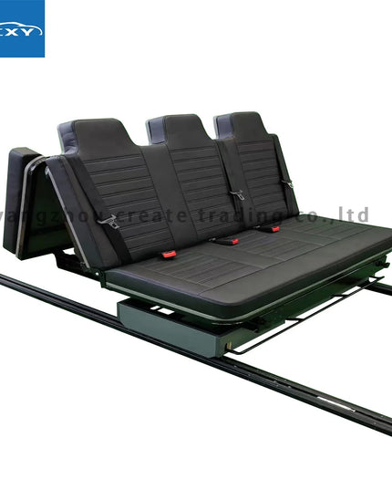 Comfortable Three-Passenger Leather Folding RV Camper Van Sofa Seat Bed Sofa Convertible Into Bed