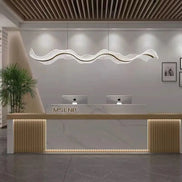 Modern Wave LED Pendant Lights for Living Restaurant Room Food Tables Bar Golden Chandelier Home Decor Hanging Light Fixture