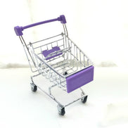 1:48 Mini Supermarket Shopping Trolley Cart Desktop Model Children's Toys Home Decoration Miniature