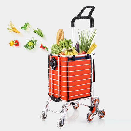 1PC Stainless Steel Portable Shopping Cart Roller Puller Household Luggage Carrier Ergonomic Design for Easy Carrying And Moving