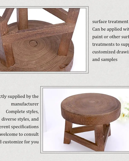 Wood Low Stools Small Bench Plant Stand Indoor Outdoor er Pot Holder Shelf Modern for Entryway Garden Decoration