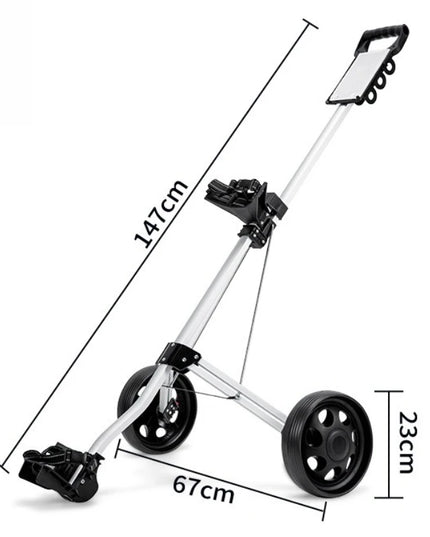 PGM Golf Trolley 2 Wheels Foldable Hand Push Pull Bag Hand-cart Golf Course QC002