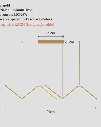 Modern LED irregular long chandelier adjustable chandelier dining room bedroom kitchen home decoration lighting