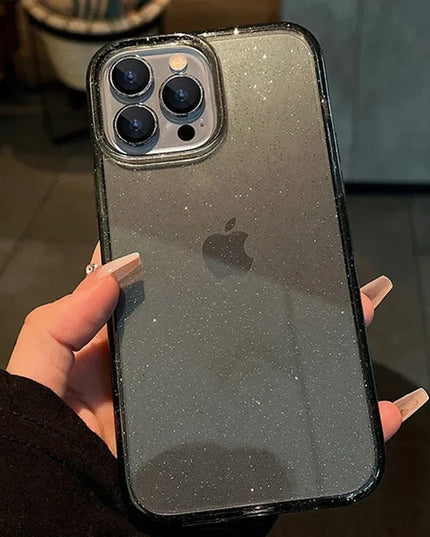 New Luxury Bling Glitter Clear Case For iPhone 16 15 14 13 12 11 Pro Max Mini X XR XS Shockproof TPU Transparent Soft Cover