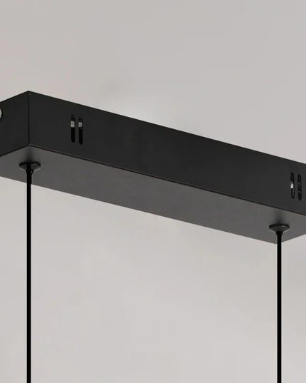 Modern LED Chandelier Featuring Minimalist Linear Panel Design 80/100cm Textured Pendant Light For Dining Rooms Bedrooms  Studie