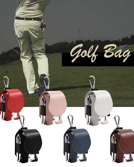 1PC Golf Ball Bags Mini Ball Storage Bags PU Leather Hang On Waist Golf Ball Bag Pouch With Metal Buckle Golf Belt Ball Bags