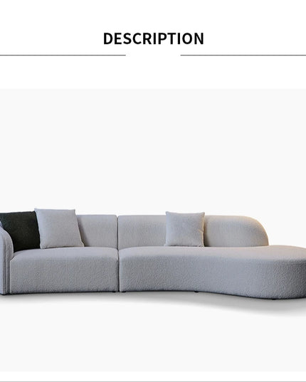 curved sofa modern minimalist living room large apartment concubine light luxuryinsWind shaped corner fabric sofa