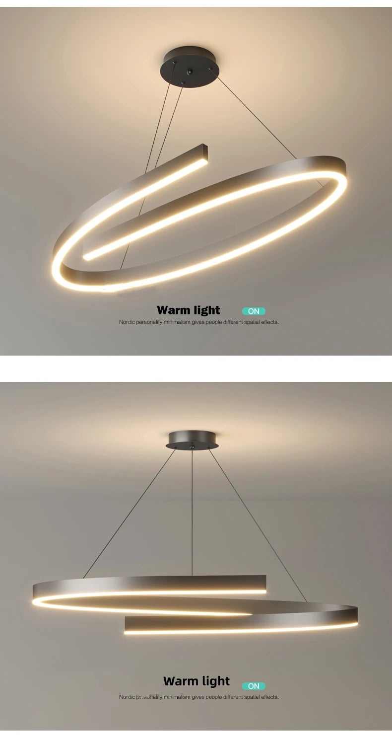 Modern LED spiral chandelier is suitable for living room dining room bedroom study villa home decoration lighting room decoratio