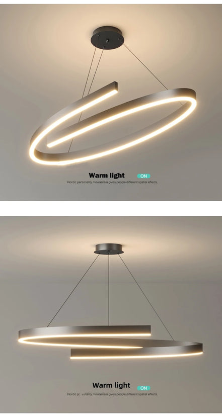 Modern LED spiral chandelier is suitable for living room dining room bedroom study villa home decoration lighting room decoratio