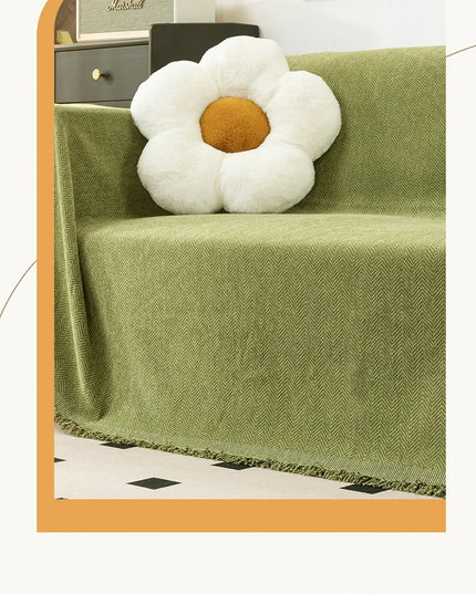 Home Sofa Cover With Tassel Living Room Sofas Blanket Cover Sofa Cover Seat 3 Seater Sofa Blanket Cover Beige