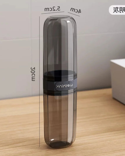 Essential travel must-have: portable toothbrush cup, toothbrush and dental care set, transparent toiletries set storage box