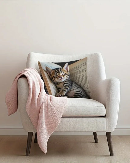 Creative Sleep Cat Fashion Design Printed Pillowcase Single Sided Comfortable Indoor Sofa Home Cushion Pillow Set Accessories