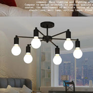 Modern Chandelier  Industrial  Living Room Black E27 Hotel Hall Home Decor Parlor Retro Simple Household Art Pendant Lights