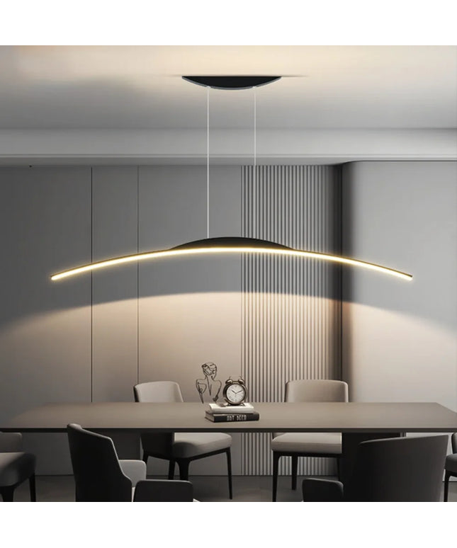 Modern LED Chandelier for Dining Room Kitchen Bar Living Bedroom Ceiling Pendant Lamp Black Simple Design Chandelier Light