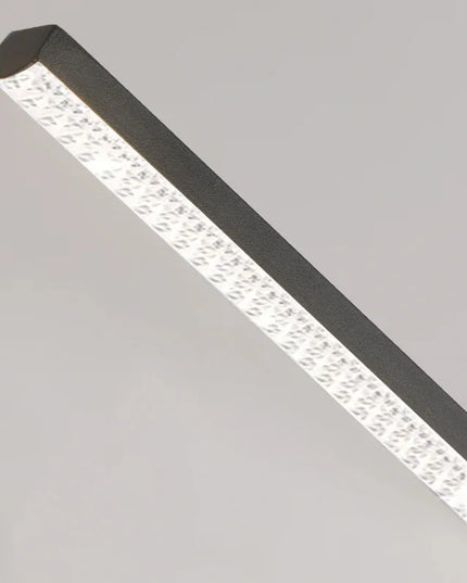 Modern LED Chandelier Featuring Minimalist Linear Panel Design 80/100cm Textured Pendant Light For Dining Rooms Bedrooms  Studie